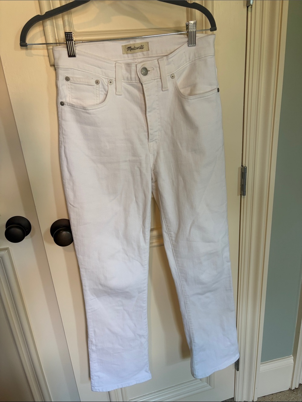Madewell women’s White Straight Jeans